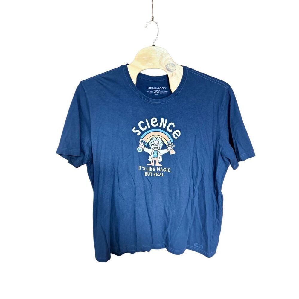 Life Is Good Science It's Like Magic But Real XXXL Blue Crusher T-Shirt